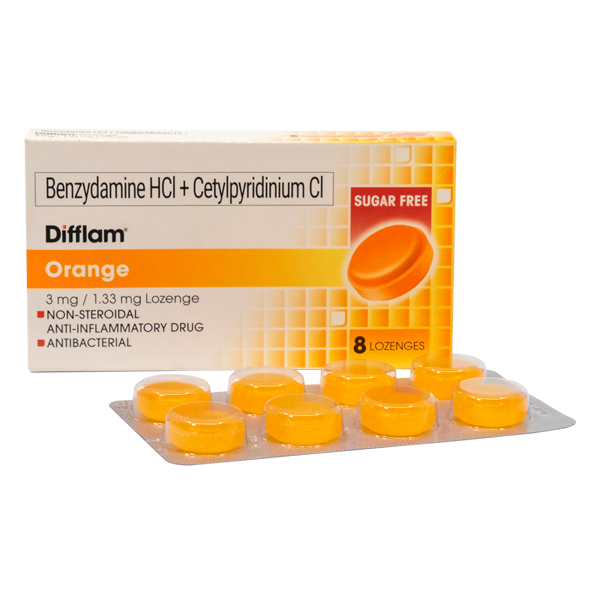 Difflam Anti-inflammatory & Antiseptic Lozenges - Orange