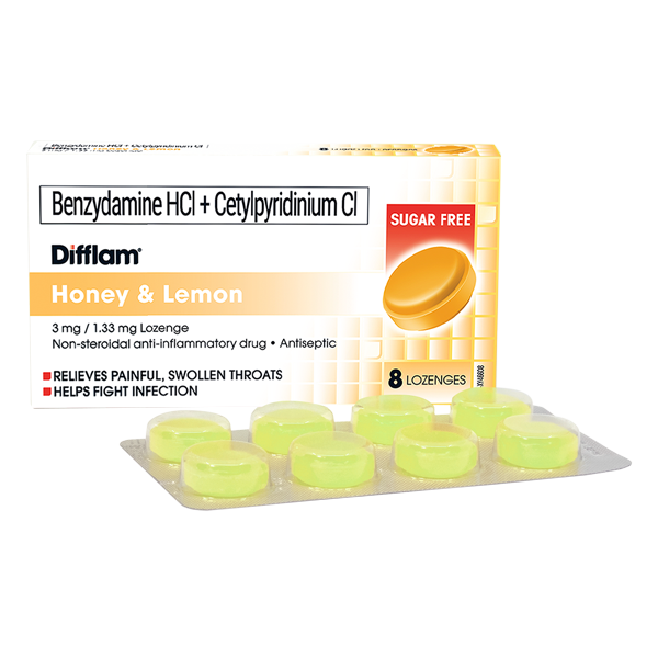 Difflam Anti-inflammatory & Antiseptic Lozenges - Honey & Lemon
